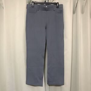 Betabrand Women’s Gray Straight Leg Stretch Work Trousers